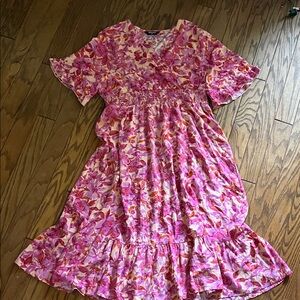 Allegra K Pink Floral Dress